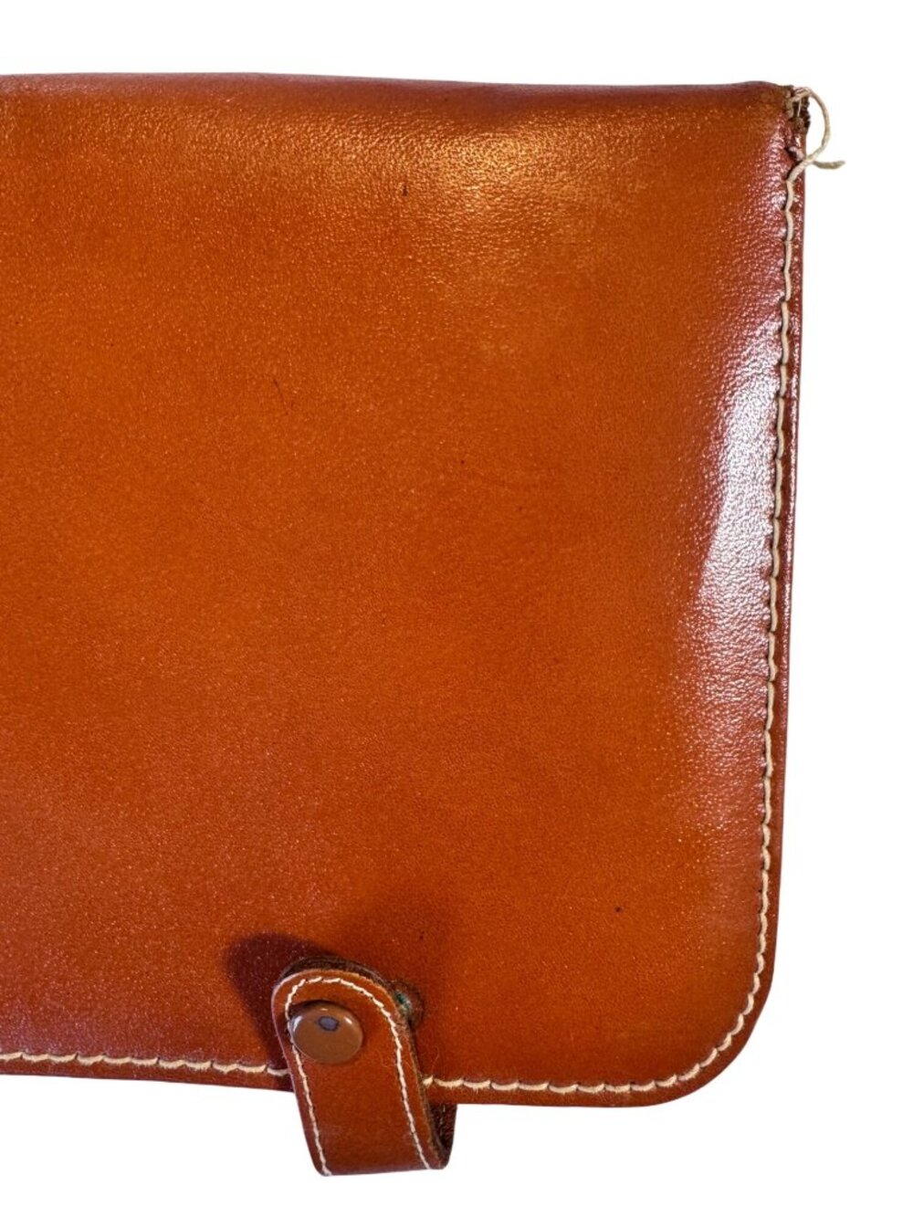 Vintage Mid Century Leather Necktie Travel Case Organizer Plaid Lining - Picture 4 of 13